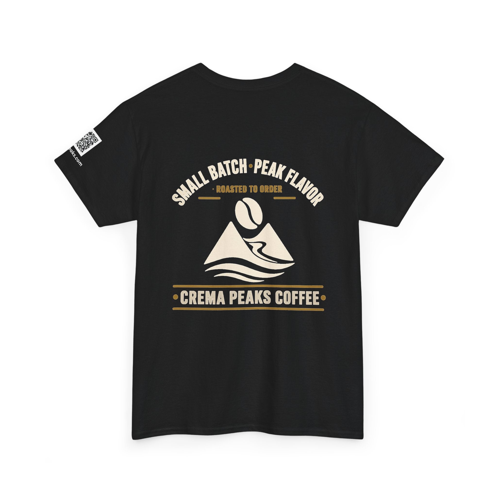 Coffee Tee — "Crema Peaks Coffee" Small Batch Logo T-Shirt