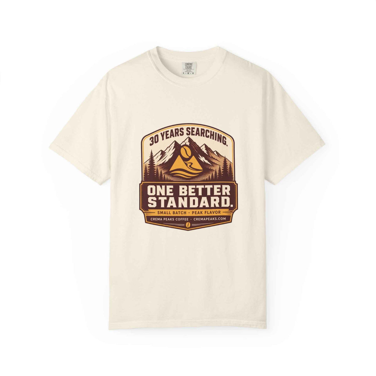 T-Shirt — 'One Better Standard' Vintage Mountain Badge Tee