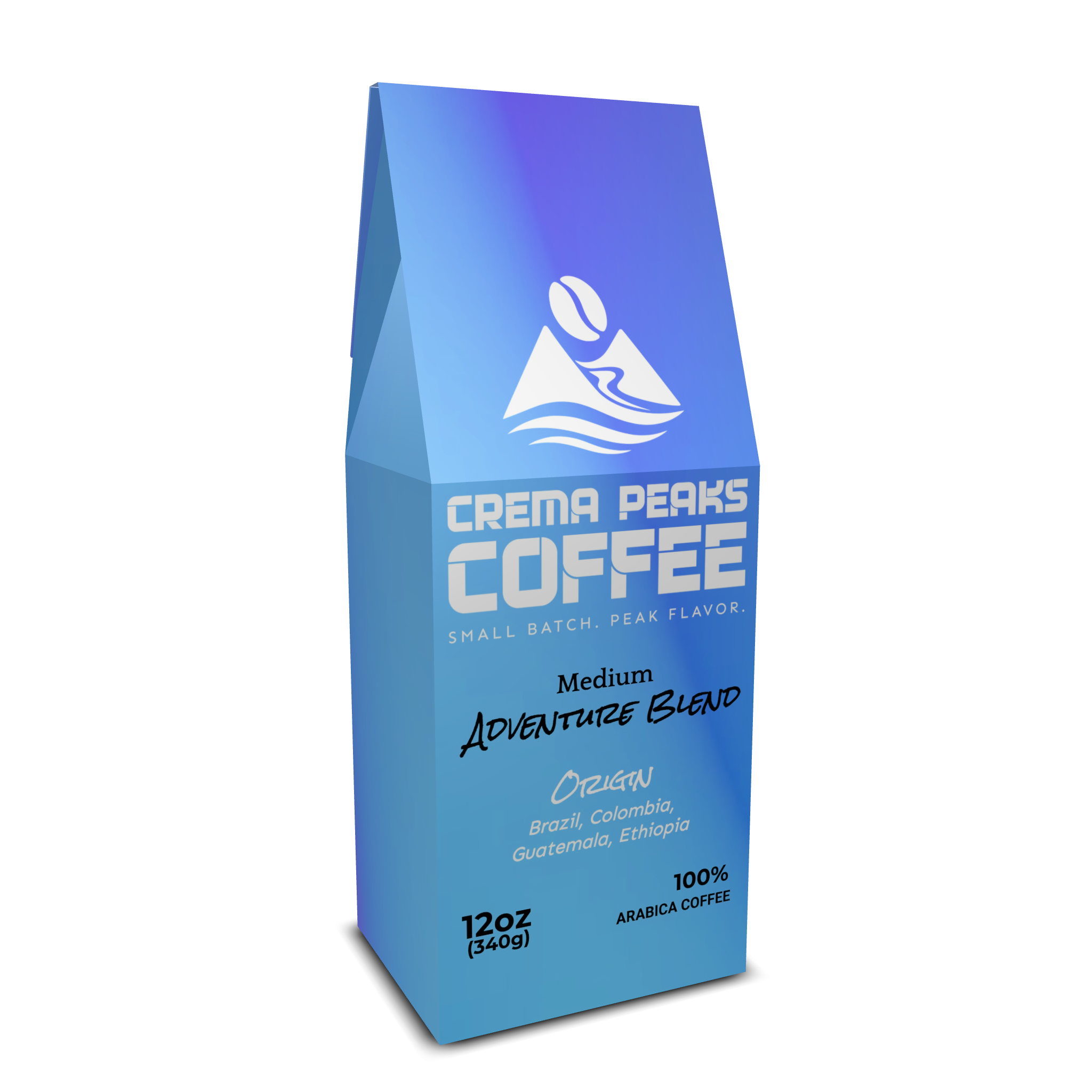 Adventure Blend Coffee, Four Country Medium Roast, Built for Exploration. Toffee depth, dark chocolate richness, and citrus lift. Layered complexity without compromise. - Crema Peaks Coffee