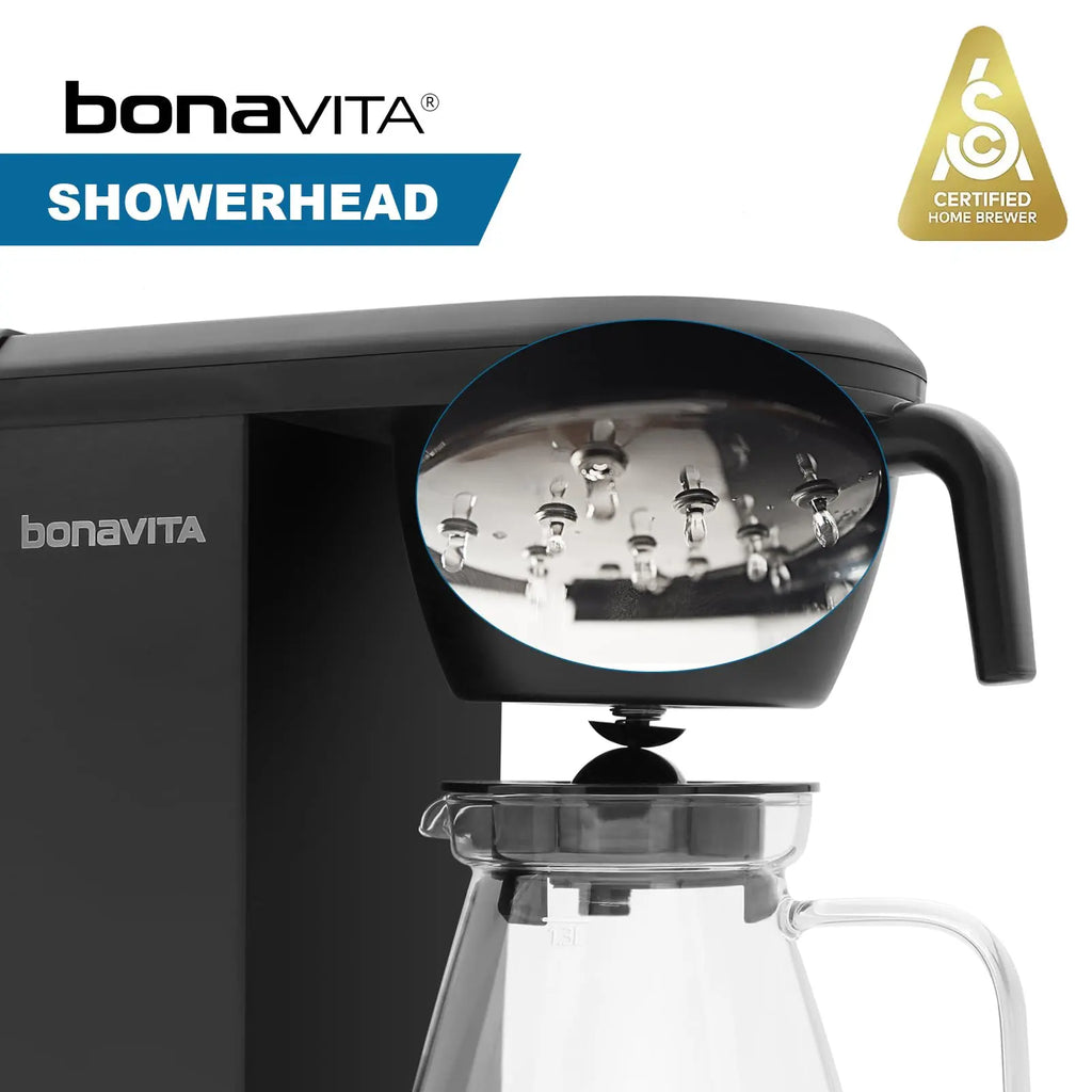 Bonavita Enthusiast 8 Cup Drip Coffee Brewer, Pour Over, SCA Certified Coffee Machine with Thermal Carafe, Stainless Steel Panel, Removable Reservoir - Crema Peaks Coffee