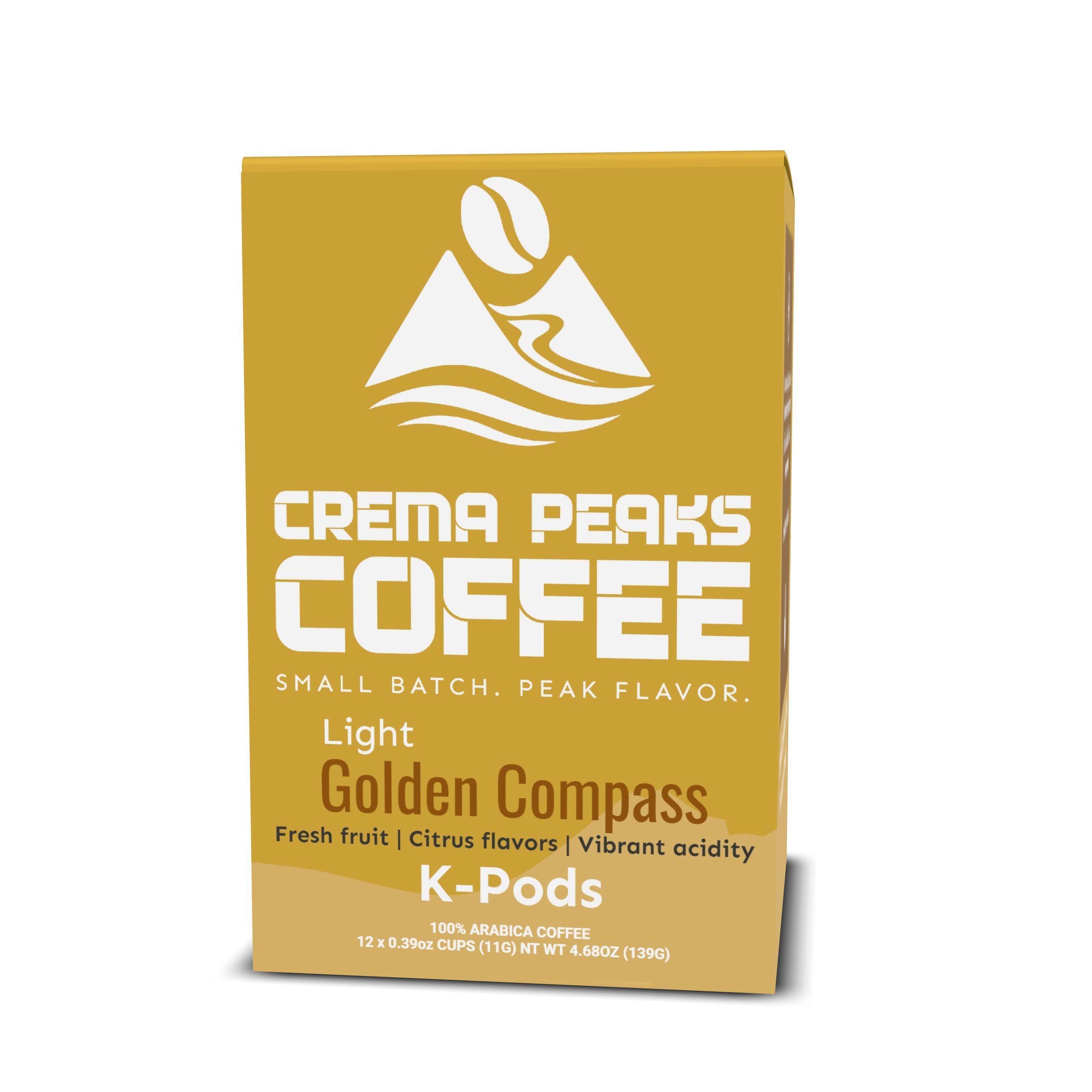Golden Compass Pods (12), Floral & Elegant Light Roast, Delicate Brightness. Remarkable Smoothness. - Crema Peaks Coffee