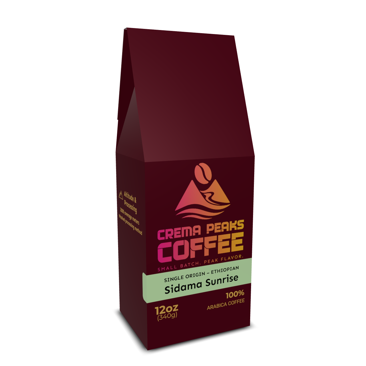 Sidama Sunrise-Ethiopian (SO), Our 2026 addition: Bright light roast beautifully aromatic, filled with ripe berries, delicate florals, and wine-like sweetness. - Crema Peaks Coffee