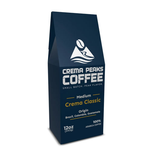 Crema Classic, Your Everyday Coffee — Elevated. Rich praline sweetness with a smooth, balanced finish. - Crema Peaks Coffee
