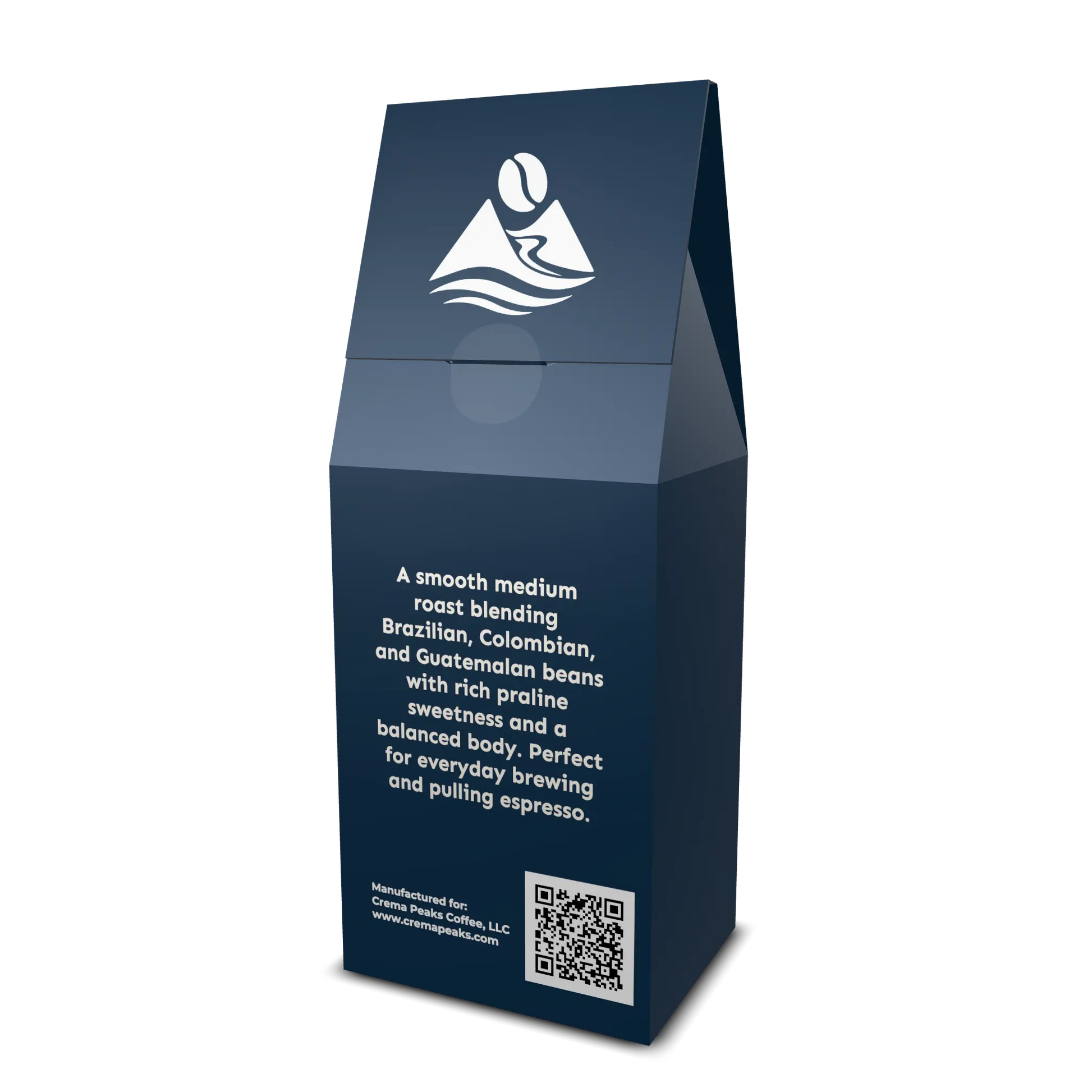 Crema Classic, Your Everyday Coffee — Elevated. Rich praline sweetness with a smooth, balanced finish. - Crema Peaks Coffee