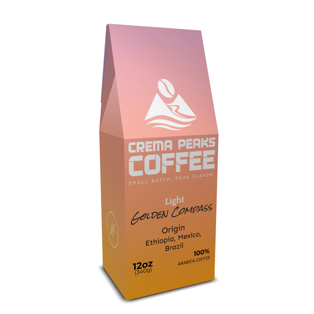 Golden Compass Coffee, Floral & Elegant Light Roast. Delicate Brightness. Remarkable Smoothness. - Crema Peaks Coffee