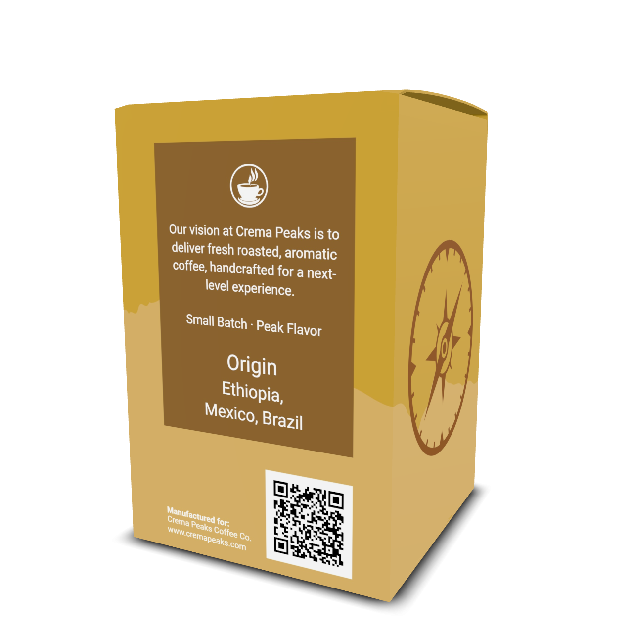 Golden Compass Pods (12), Floral & Elegant Light Roast, Delicate Brightness. Remarkable Smoothness. - Crema Peaks Coffee