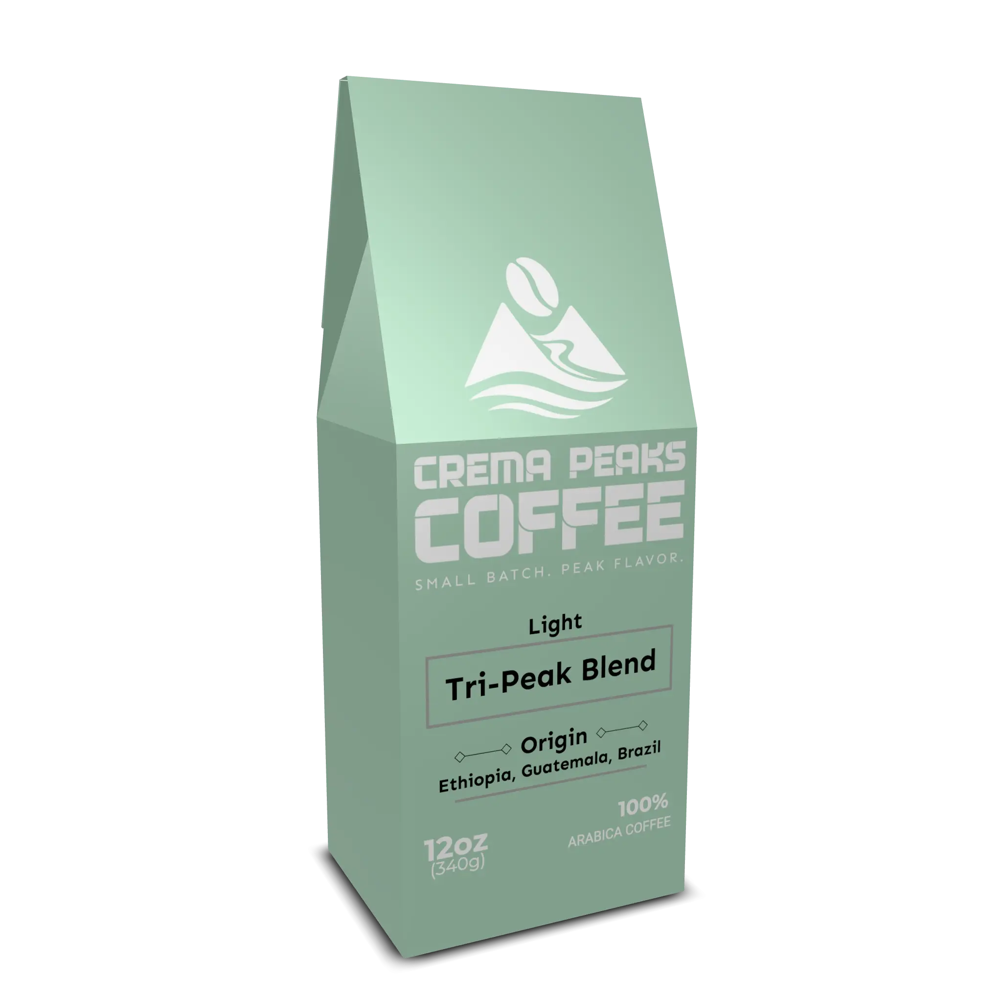 Tri-Peak Blend, Clean. Bright. Intentionally Roasted. Blackberry like acidity, caramel sweetness, with hints of plum and black tea, for a well-rounded cup. - Crema Peaks Coffee